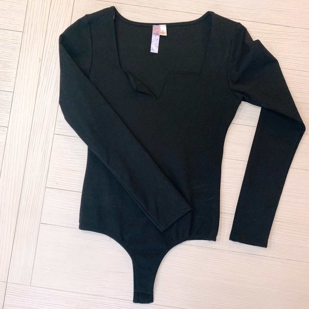 Francesca’s Black, Long-Sleeve Body Suit